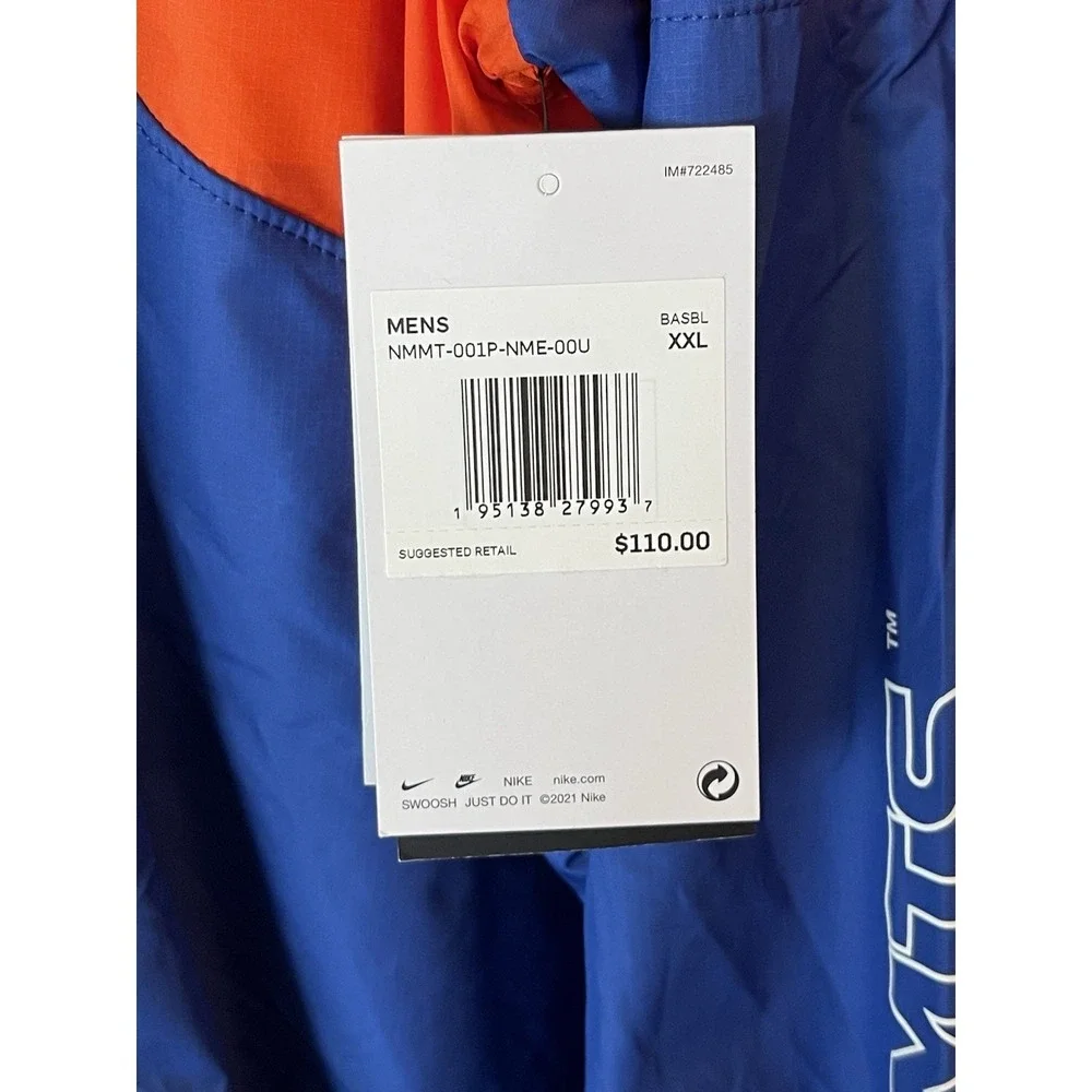 Men's 2XL NWT New York Mets Nike Overview‎ Half Zip Hooded Jacket